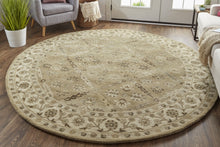 4' X 6' Green Brown And Taupe Wool Paisley Tufted Handmade Stain Resistant Area Rug