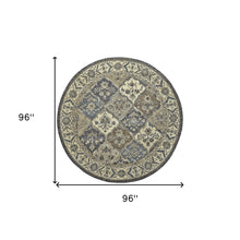 Blue Gray And Taupe Wool Paisley Tufted Handmade Stain Resistant Area Rug - 4' x 6'