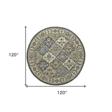 Blue Gray And Taupe Wool Paisley Tufted Handmade Stain Resistant Area Rug - 4' x 6'