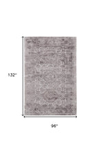 4' X 6' Gray And Purple Abstract Hand Woven Area Rug