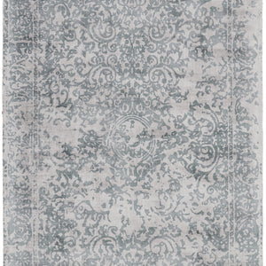 4' X 6' Blue And Gray Abstract Hand Woven Area Rug