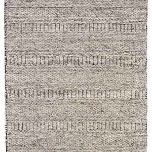 4' X 6' Ivory Gray And Tan Wool Hand Woven Stain Resistant Area Rug