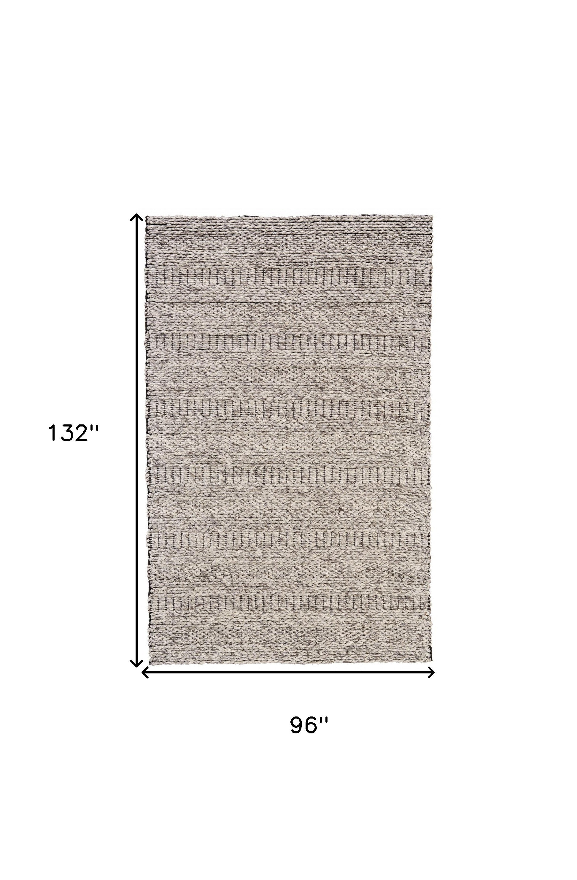 4' X 6' Ivory Gray And Tan Wool Hand Woven Stain Resistant Area Rug