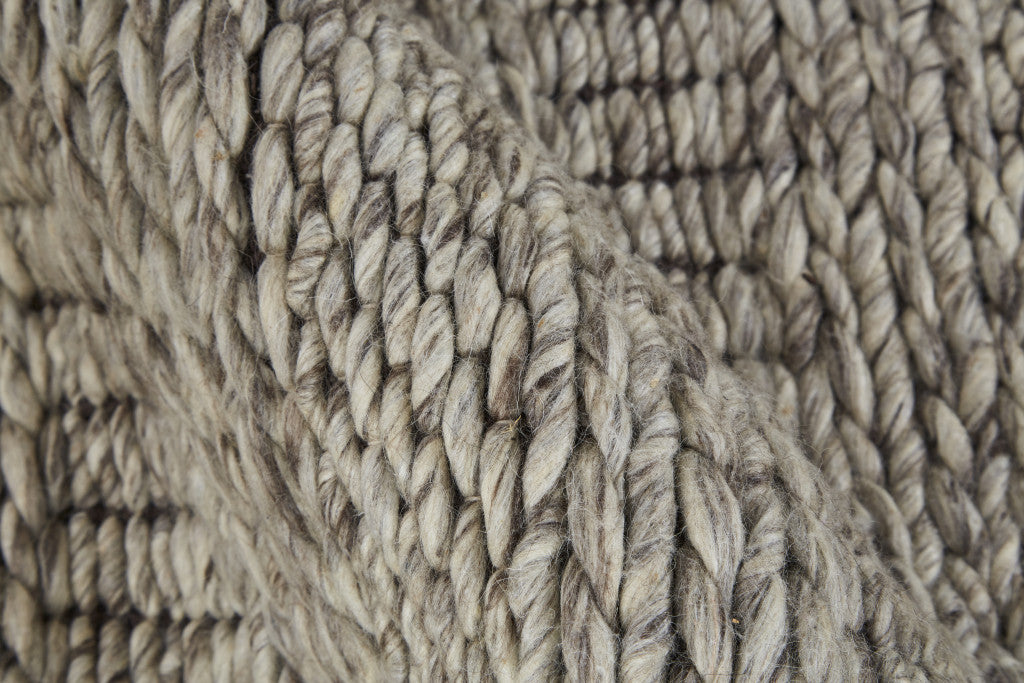 4' X 6' Ivory Gray And Tan Wool Hand Woven Stain Resistant Area Rug