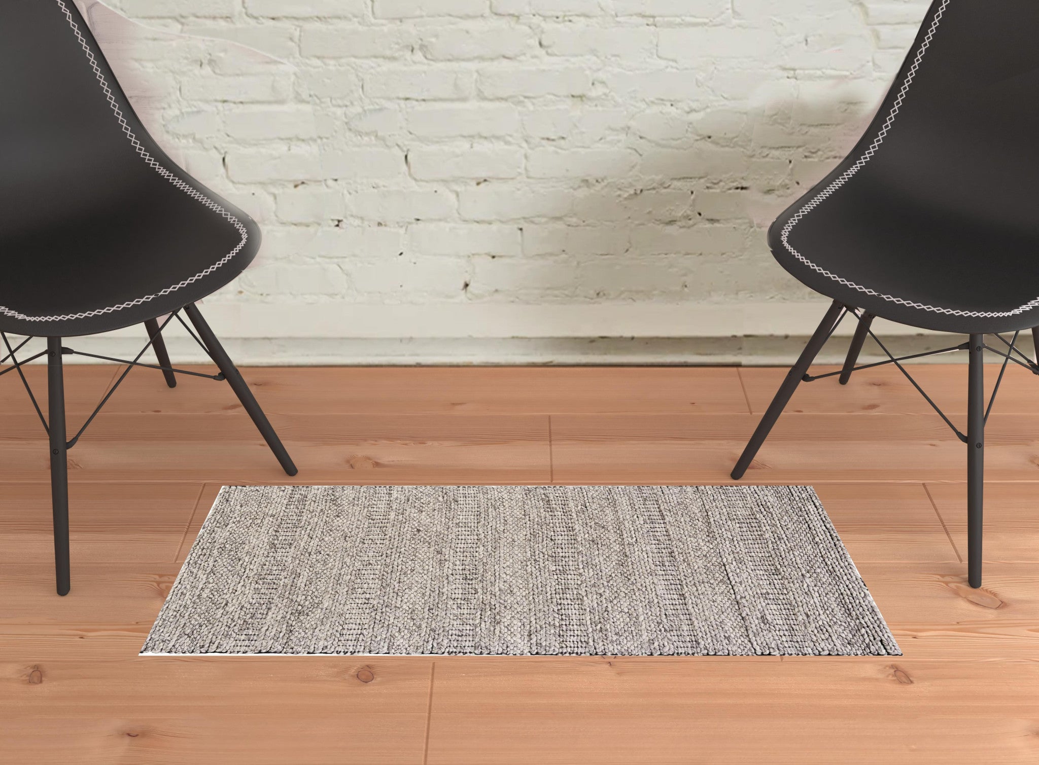 4' X 6' Ivory Gray And Tan Wool Hand Woven Stain Resistant Area Rug