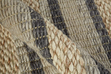 4' X 6' Ivory Tan And Gray Wool Hand Woven Stain Resistant Area Rug