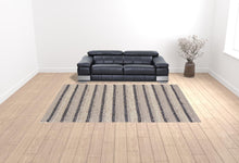 4' X 6' Ivory Tan And Gray Wool Hand Woven Stain Resistant Area Rug