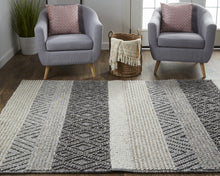 10' X 13' Gray Taupe And Tan Wool Floral Hand Woven Stain Resistant Area Rug