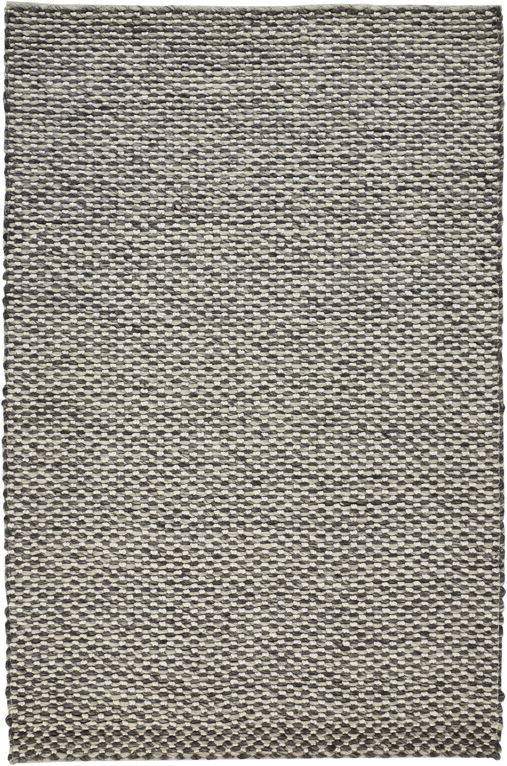 4' X 6' Gray And Ivory Wool Floral Hand Woven Stain Resistant Area Rug