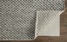 4' X 6' Gray And Ivory Wool Floral Hand Woven Stain Resistant Area Rug