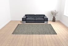 4' X 6' Gray And Ivory Wool Floral Hand Woven Stain Resistant Area Rug