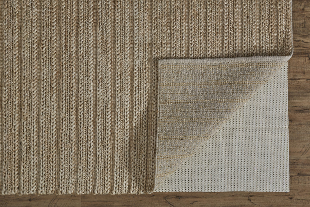 4' X 6' Tan Ivory And Taupe Hand Woven Area Rug