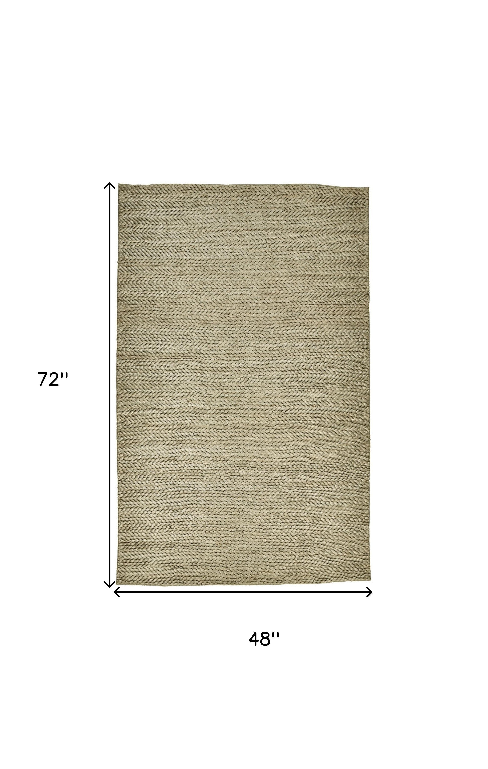 4' X 6' Tan And Gray Hand Woven Area Rug