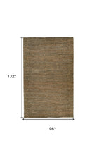 4' X 6' Tan And Gray Hand Woven Area Rug