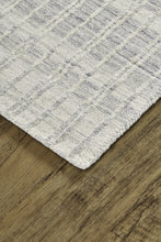 4' X 6' Blue Gray And Ivory Striped Hand Woven Area Rug