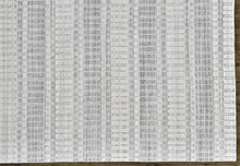 4' X 6' Blue Gray And Ivory Striped Hand Woven Area Rug