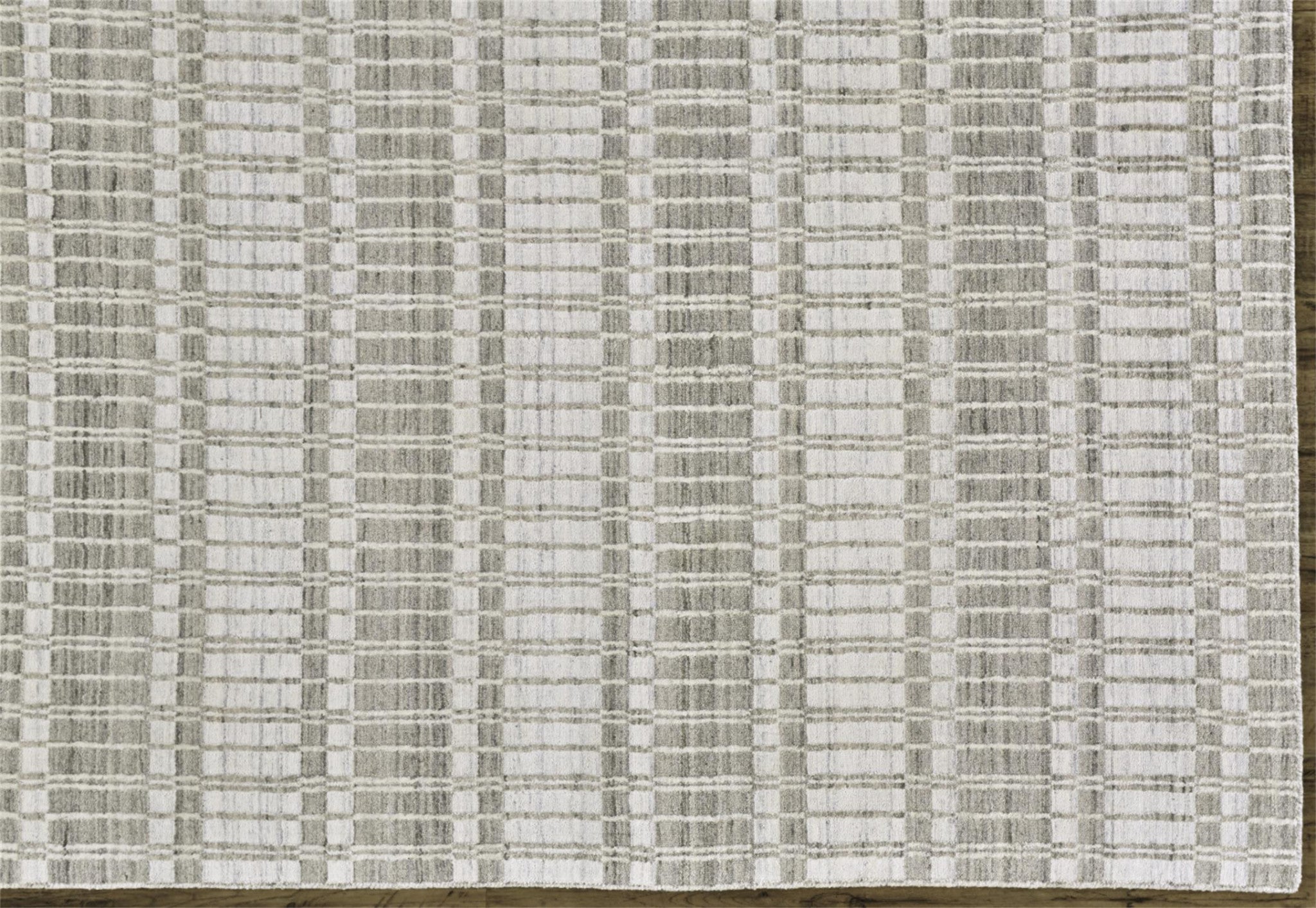 4' X 6' Blue Gray And Ivory Striped Hand Woven Area Rug