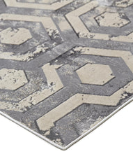 4' X 6' Gray Taupe And Silver Abstract Area Rug