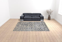 4' X 6' Gray Taupe And Silver Abstract Area Rug