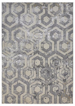 4' X 6' Gray Taupe And Silver Abstract Area Rug