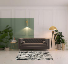 4' X 6' Black Gray And Silver Geometric Area Rug