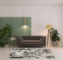 4' X 6' Black Gray And Silver Geometric Area Rug