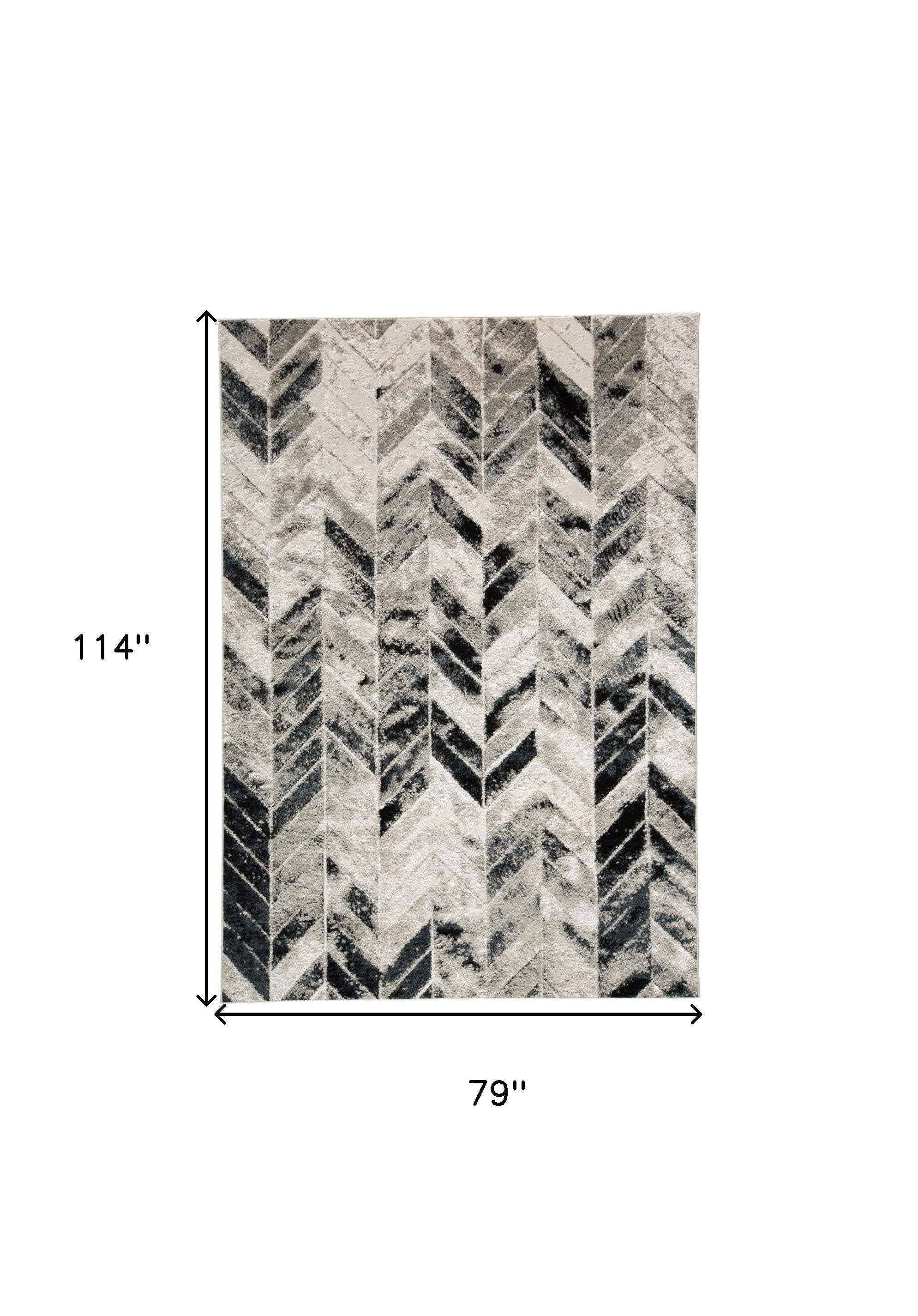 4' X 6' Black Gray And Silver Geometric Area Rug