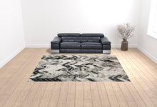 4' X 6' Black Gray And Silver Geometric Area Rug