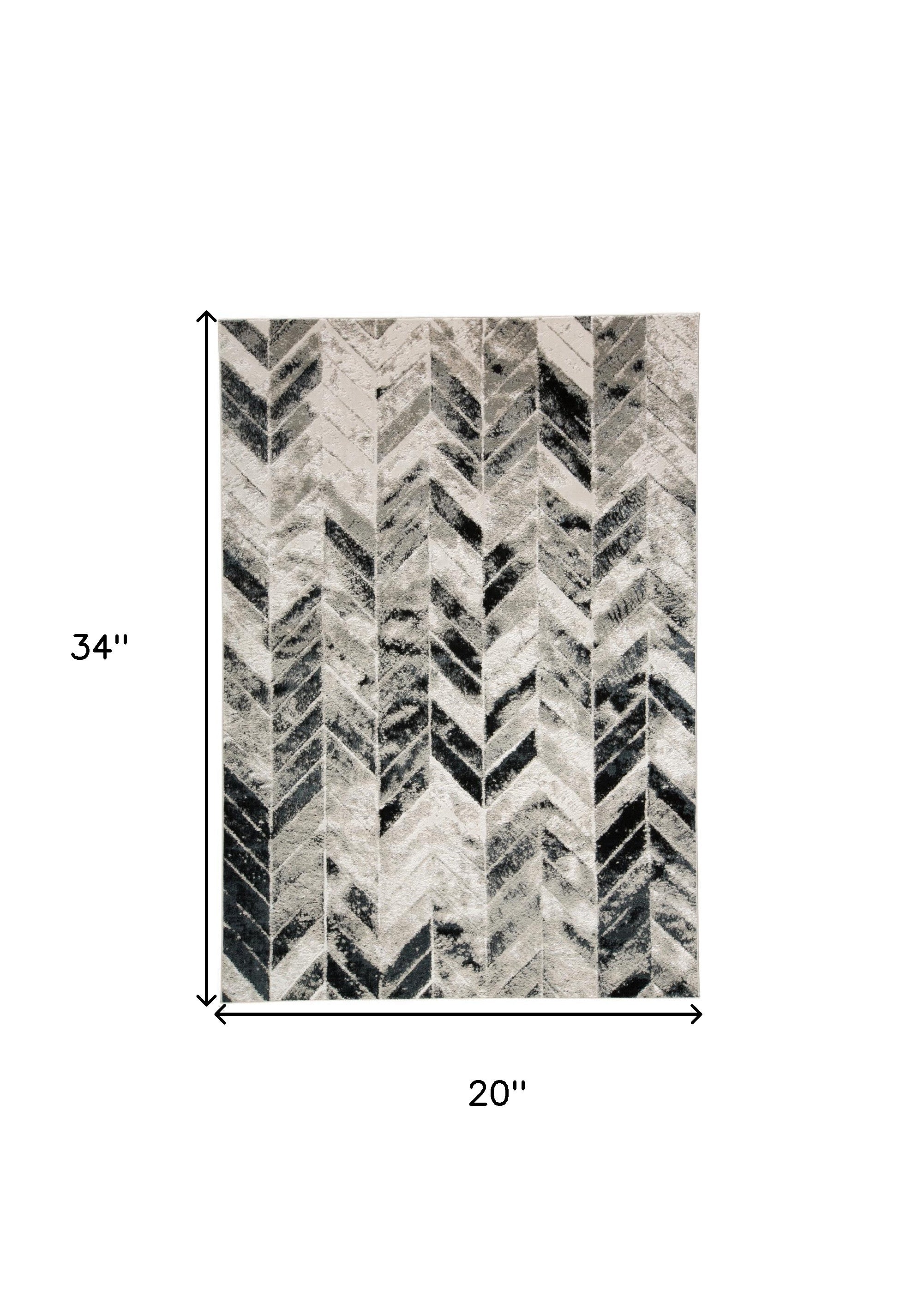 4' X 6' Black Gray And Silver Geometric Area Rug