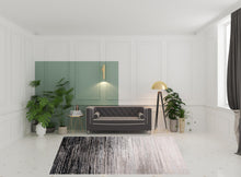 4' X 6' Black And Dark Gray Abstract Area Rug