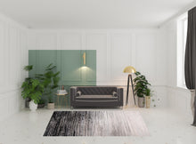 4' X 6' Black And Dark Gray Abstract Area Rug