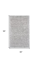5' X 8' Gray And Silver Abstract Tufted Handmade Area Rug