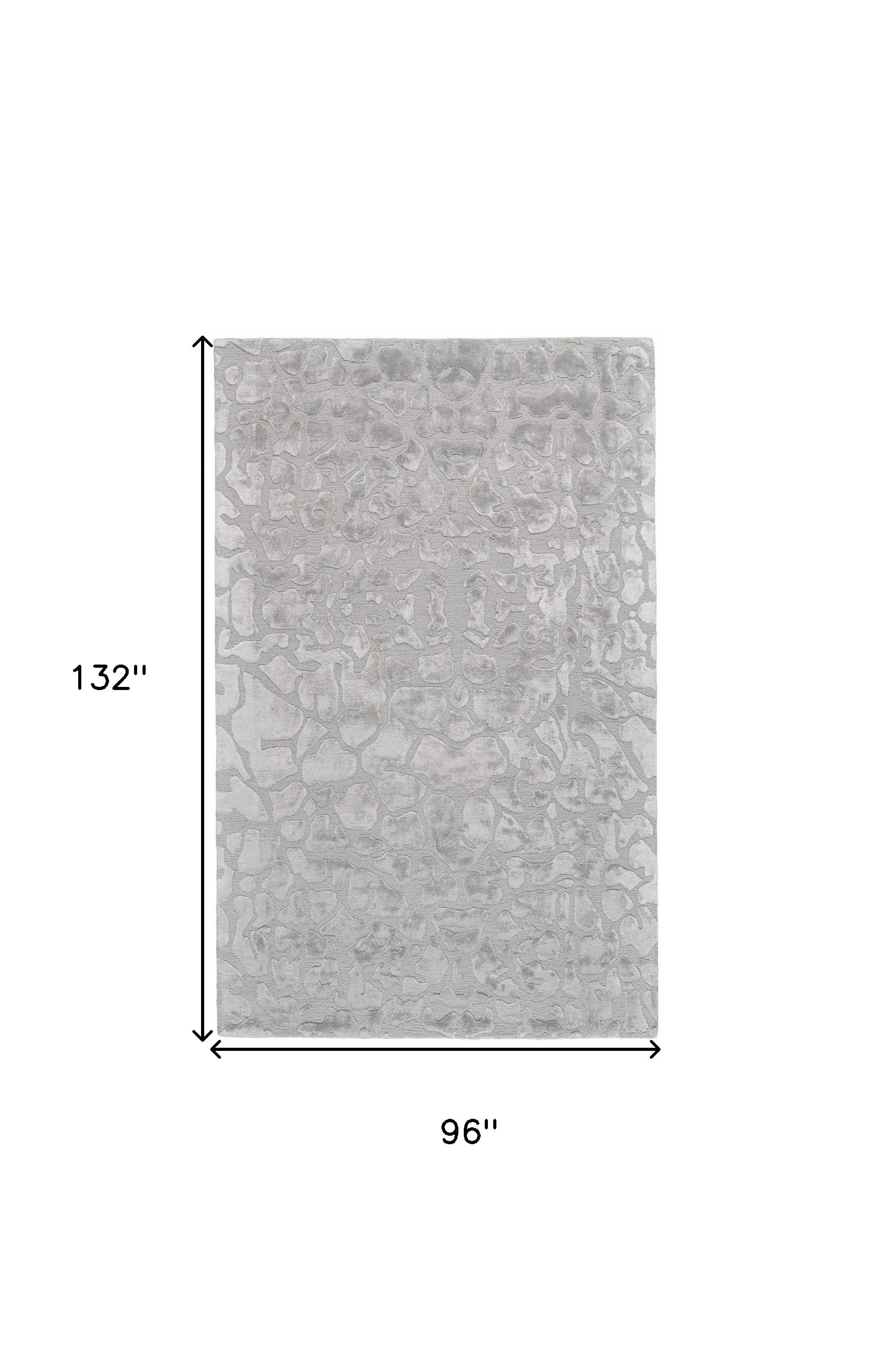 5' X 8' Gray And Silver Abstract Tufted Handmade Area Rug