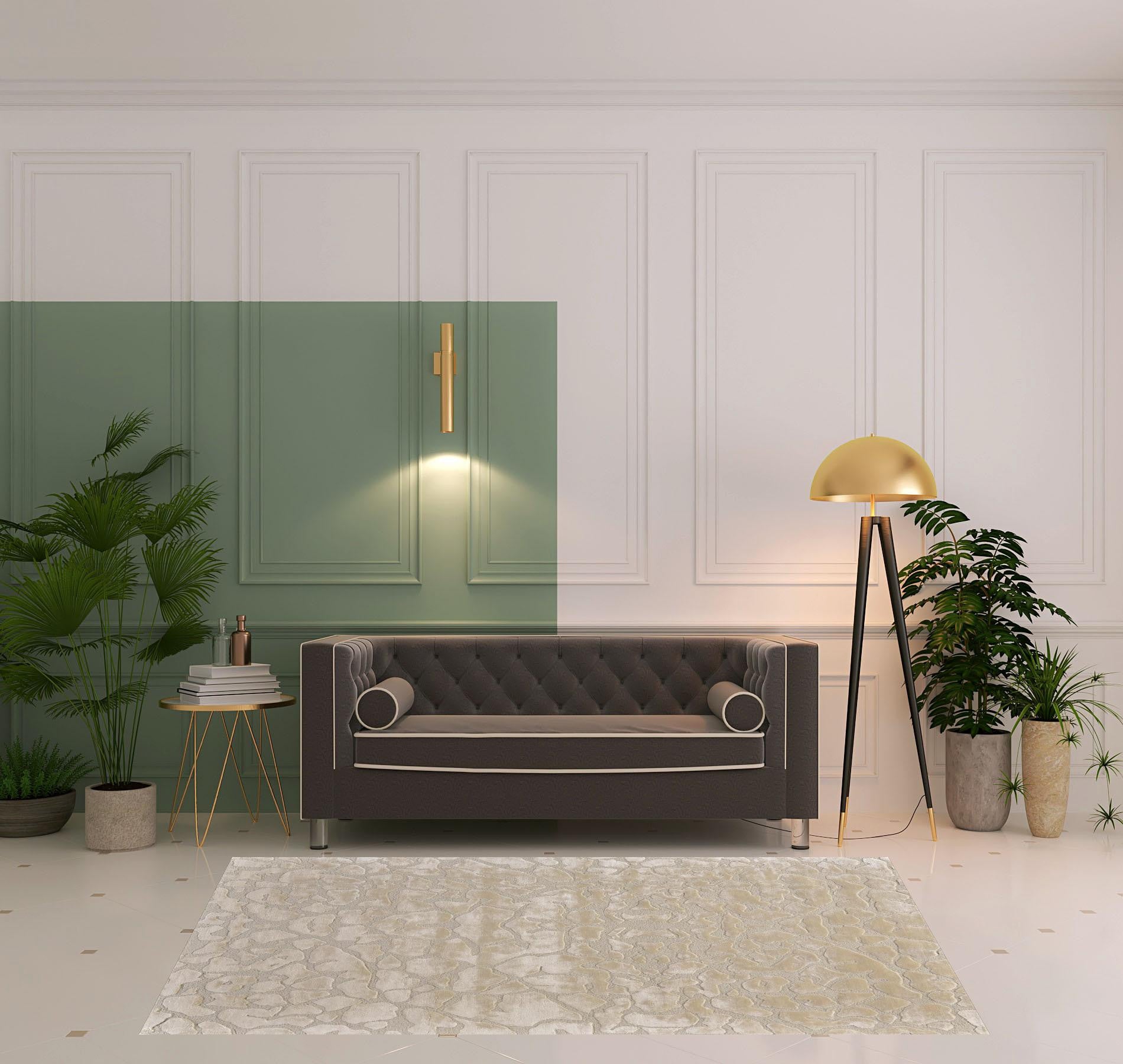 5' X 8' Gray And Silver Abstract Tufted Handmade Area Rug