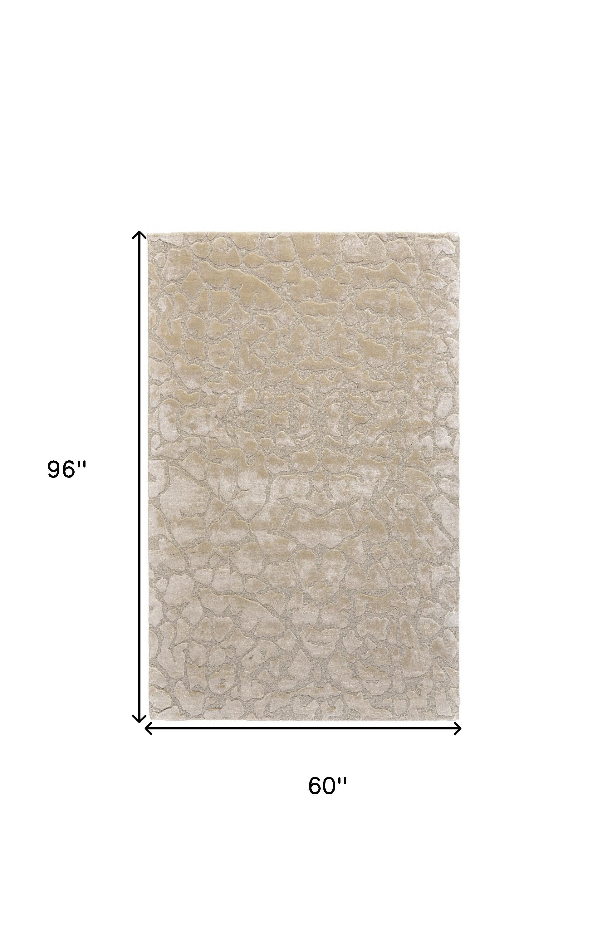 5' X 8' Gray And Silver Abstract Tufted Handmade Area Rug