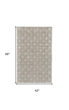 4' X 6' Taupe Ivory And Tan Wool Abstract Tufted Handmade Area Rug
