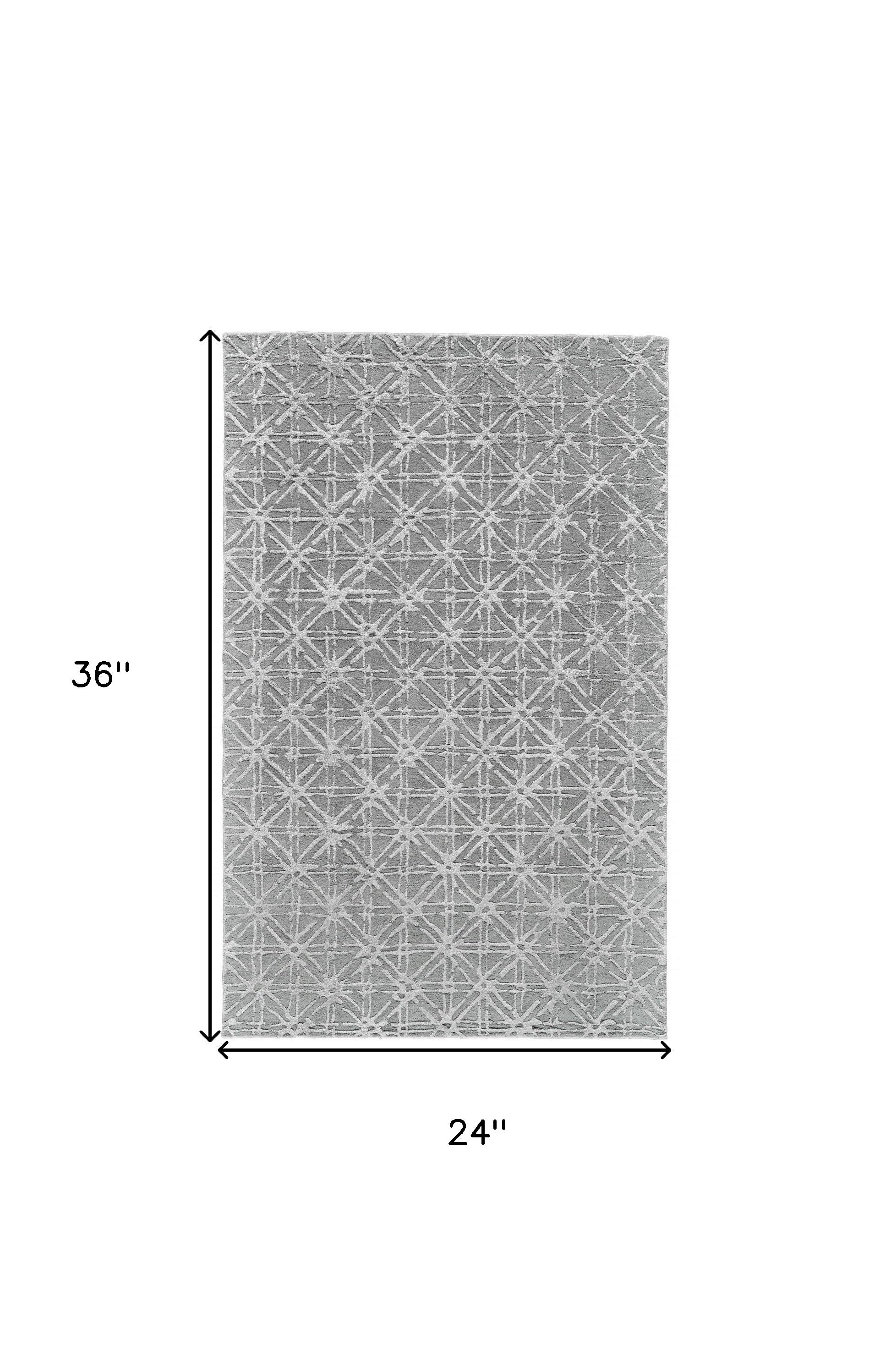 4' X 6' Taupe Ivory And Tan Wool Abstract Tufted Handmade Area Rug