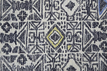 Gray Ivory And Black Wool Geometric Tufted Handmade Area Rug - 4' x 6'