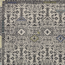 Gray Ivory And Black Wool Geometric Tufted Handmade Area Rug - 4' x 6'