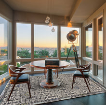 Gray Ivory And Black Wool Geometric Tufted Handmade Area Rug - 4' x 6'