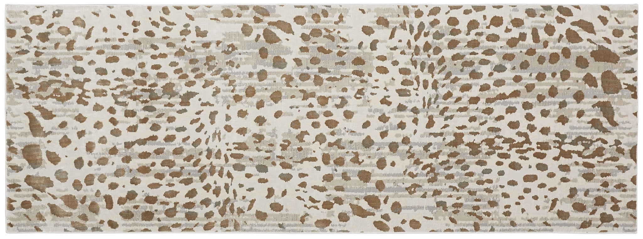 5' X 8' Brown And Ivory Abstract Stain Resistant Area Rug