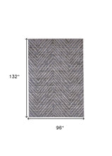 5' X 8' Gray Abstract Stain Resistant Area Rug