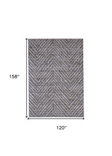 5' X 8' Gray Abstract Stain Resistant Area Rug