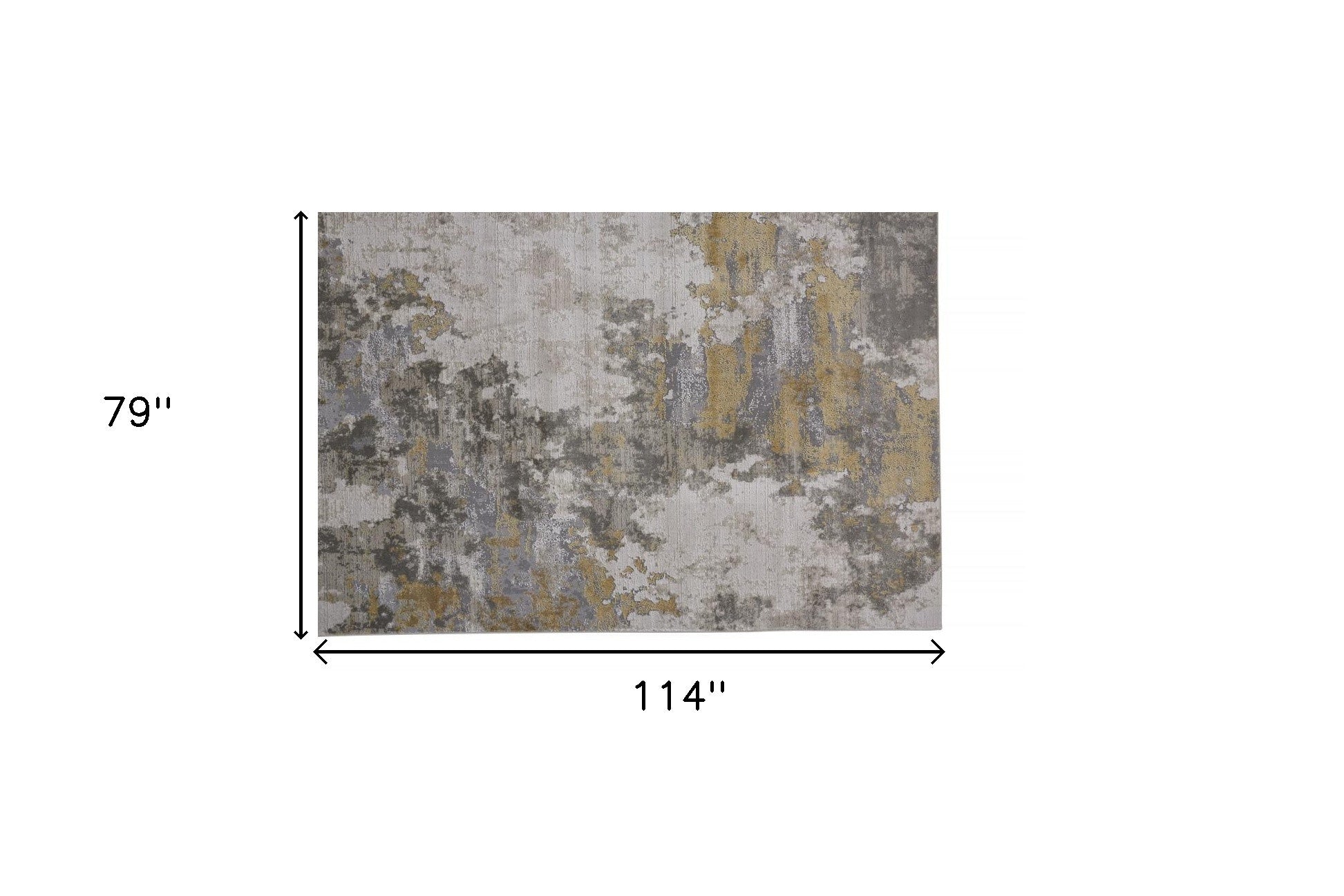 5' X 8' Ivory Gold And Gray Abstract Stain Resistant Area Rug