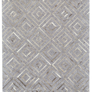 5' X 8' Gray Taupe And Ivory Geometric Hand Woven Area Rug