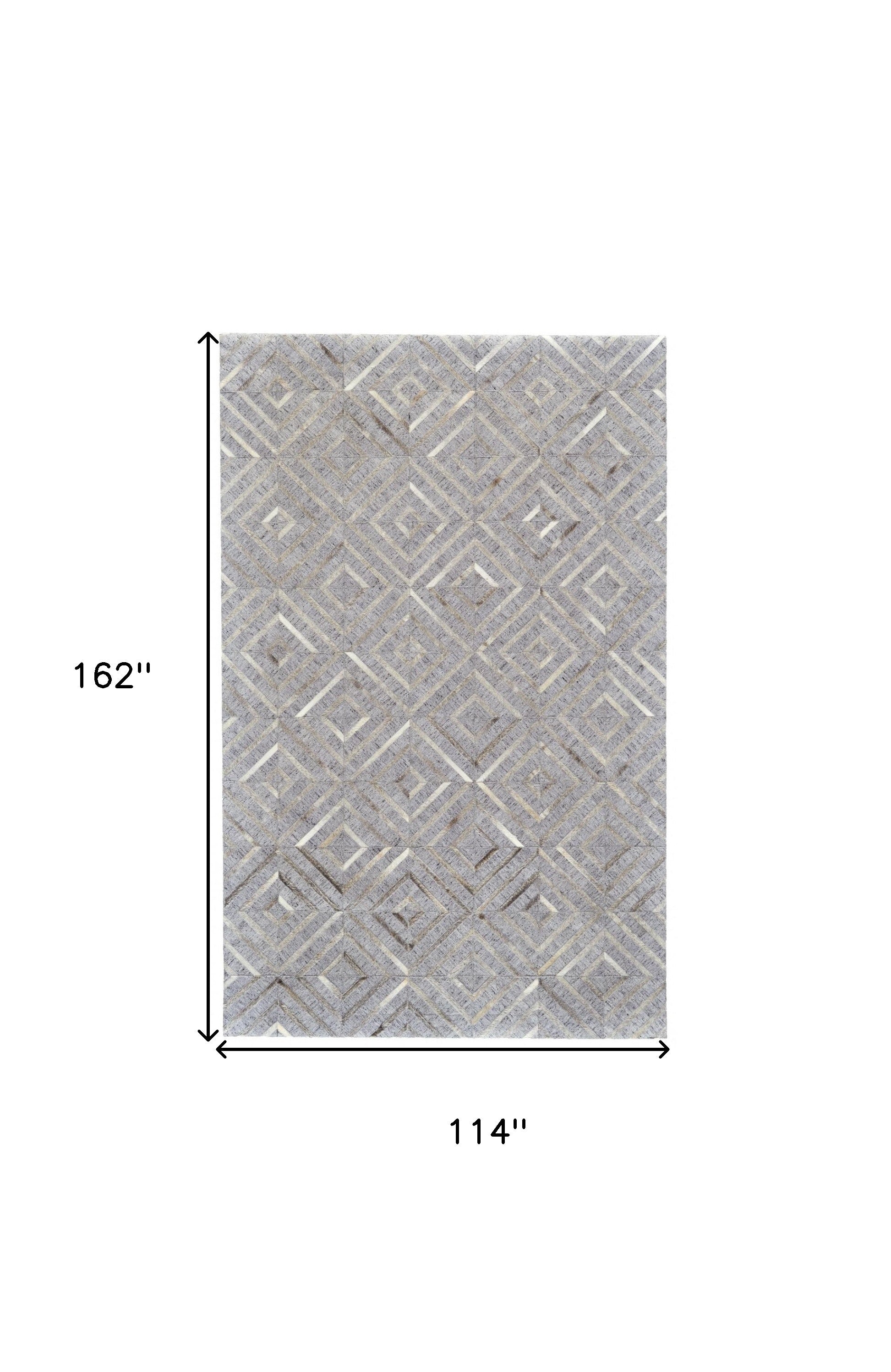 5' X 8' Gray Taupe And Ivory Geometric Hand Woven Area Rug