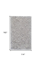 5' X 8' Gray Taupe And Ivory Geometric Hand Woven Area Rug