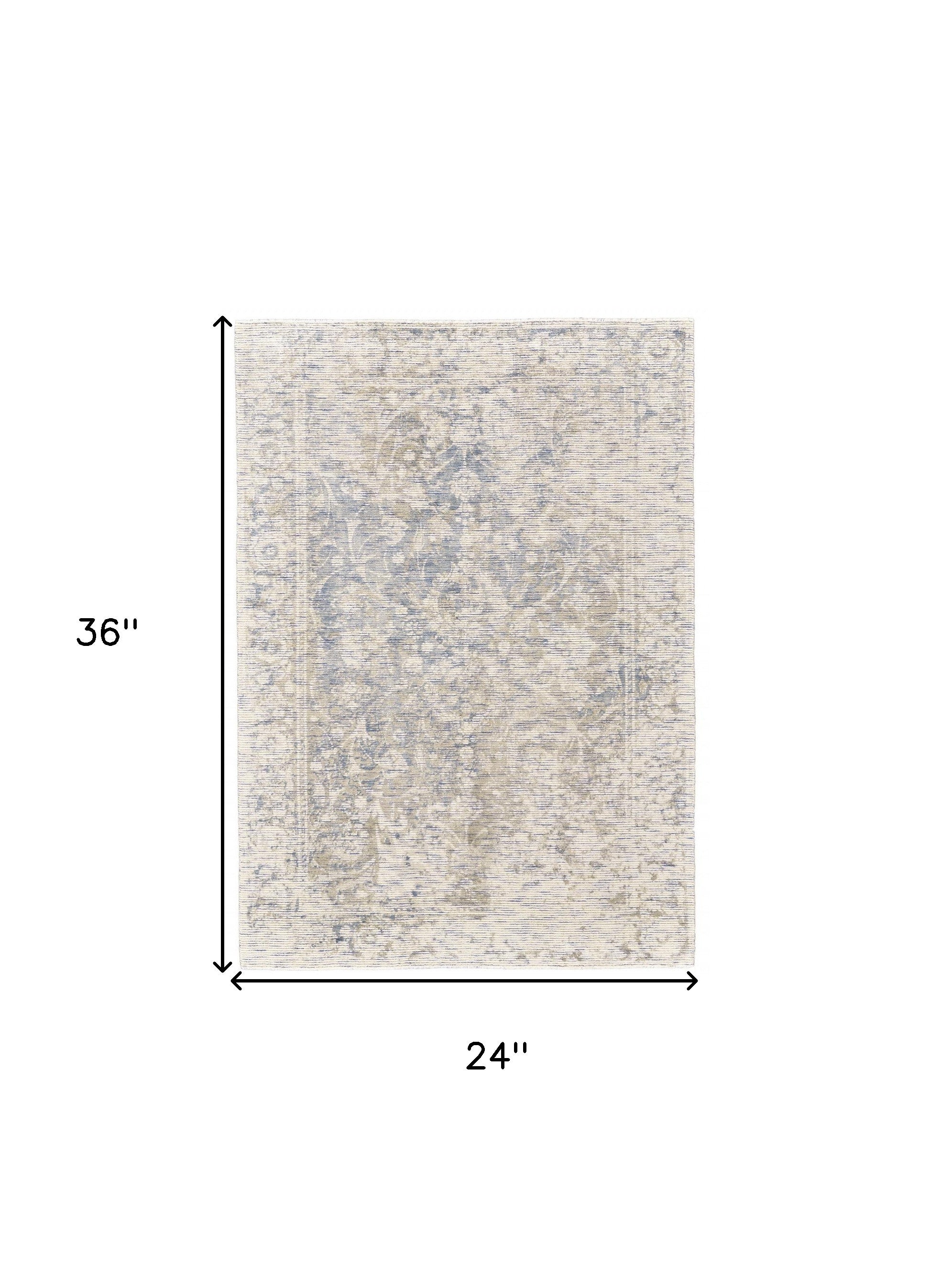 5' X 8' Ivory And Tan Abstract Hand Woven Area Rug