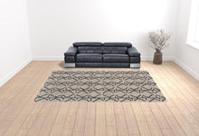 4' X 6' Black Taupe And Gray Wool Geometric Tufted Handmade Stain Resistant Area Rug