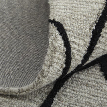 4' X 6' Taupe Black And Gray Wool Abstract Tufted Handmade Stain Resistant Area Rug